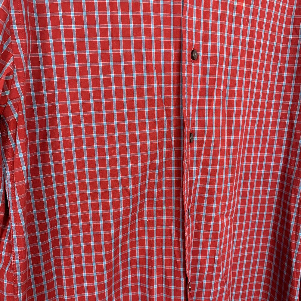 Express Red Checkered Button-Down Shirt Stretch M… - image 2